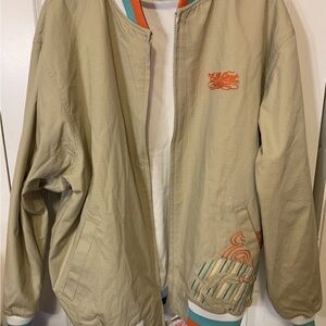 Ecko Unlimited mens sz‎ 2XL reversible Cream Jacket windbreaker